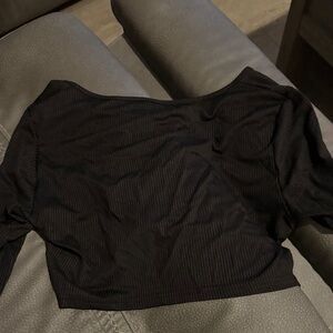 SHEIN Black Ribbed Crop Top